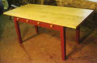 red kitchen table