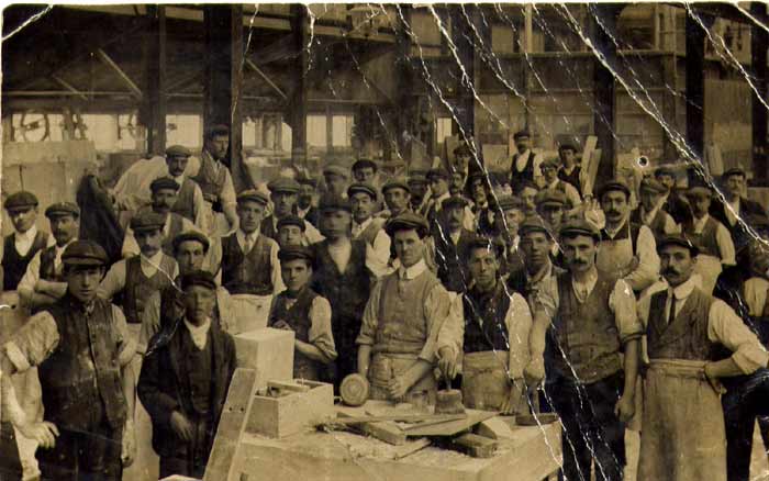 Stone workers in Middleton